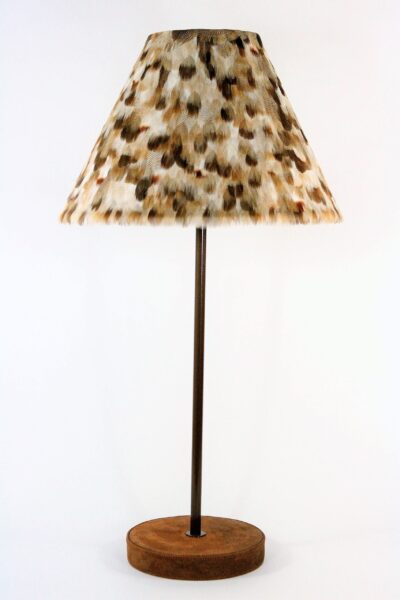 Wild African goose feathers large leather table lamp 1