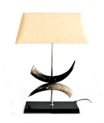 Cream Cow horn lamp