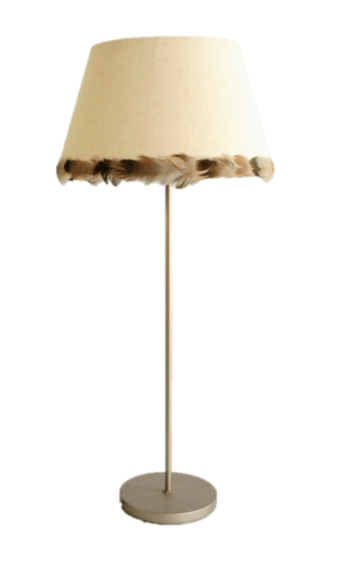 Natural Hemp & Feathers Med-size Table Lamp