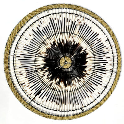 Large Porcupine Quill Wall Dish 1