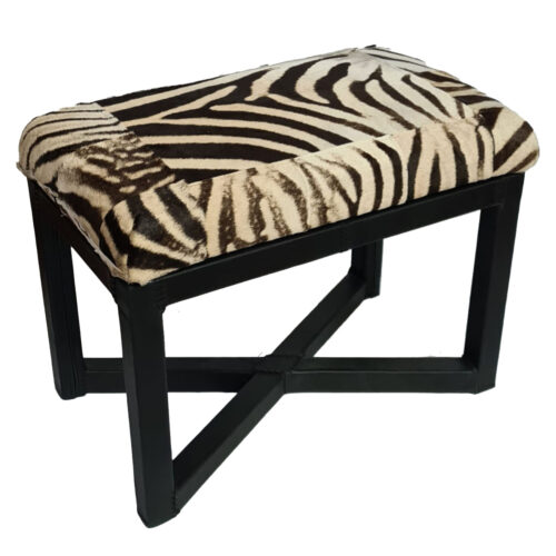 ZEBRA & LEATHER VANITY CHAIR